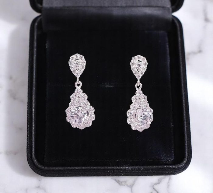 Teardrop New Zealand Diamond Earrings | Elegant Sterling Silver Drop Earrings
